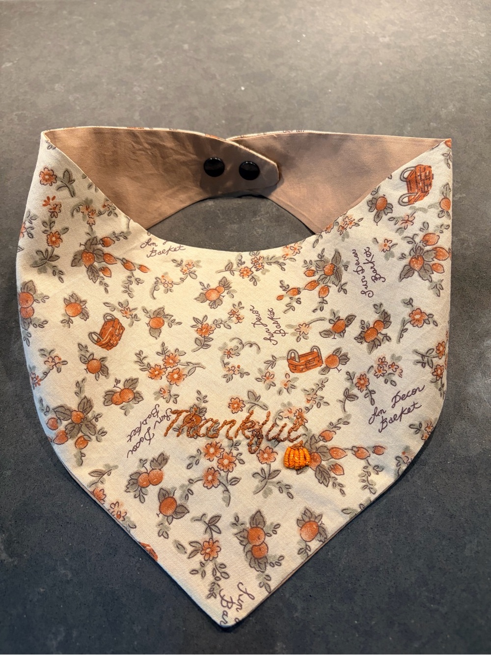 Hand embroidered dog bandana Thanksgiving Gift